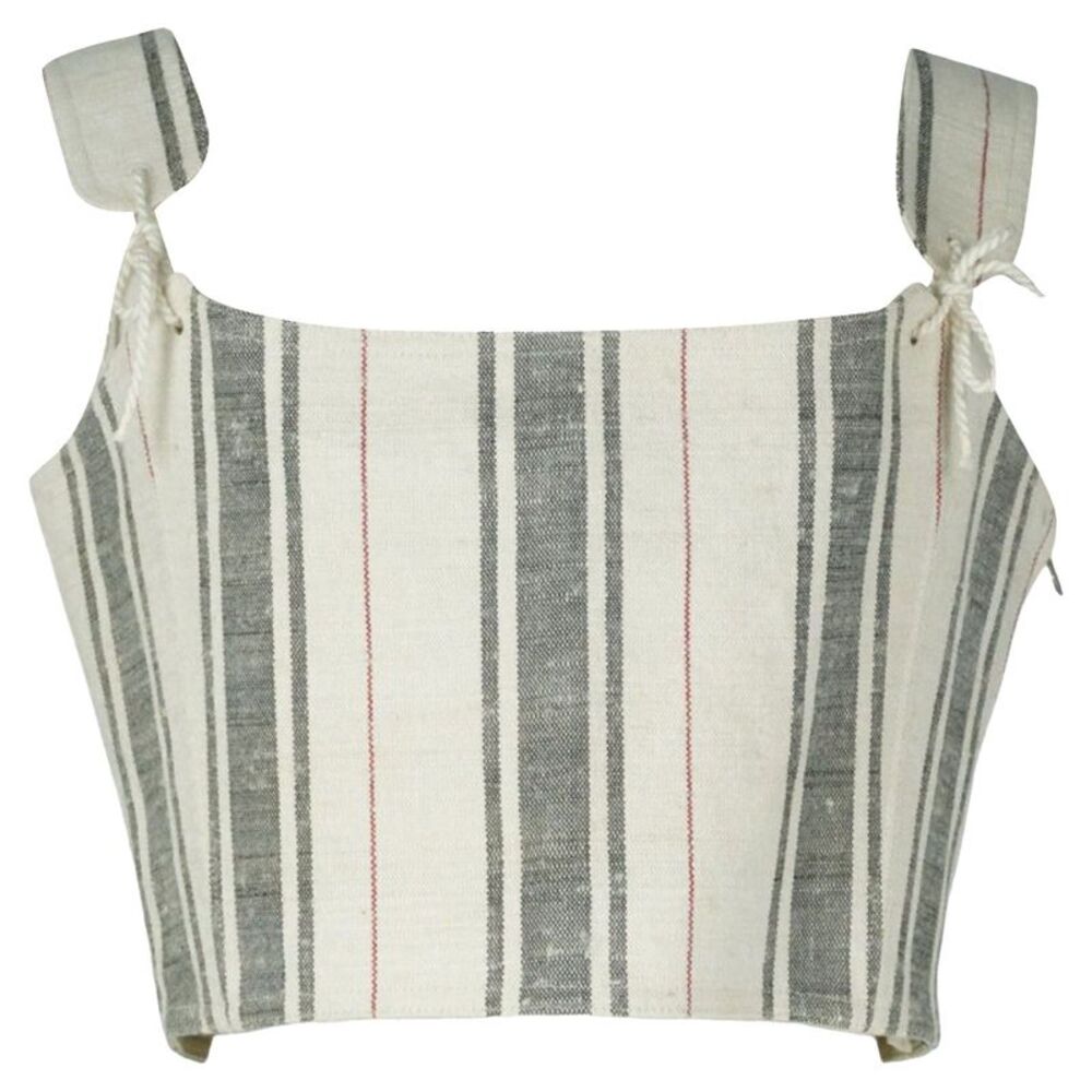 Christian Dior Multicolor Striped Cotton and Silk Bustier Top